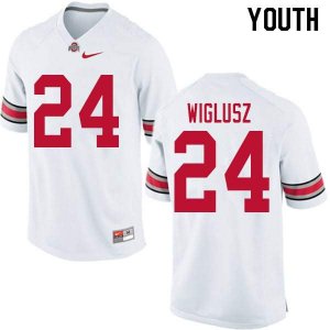 NCAA Ohio State Buckeyes Youth #24 Sam Wiglusz White Nike Football College Jersey EXT1345DR